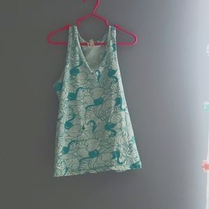 Teal Flamingo Tank Top